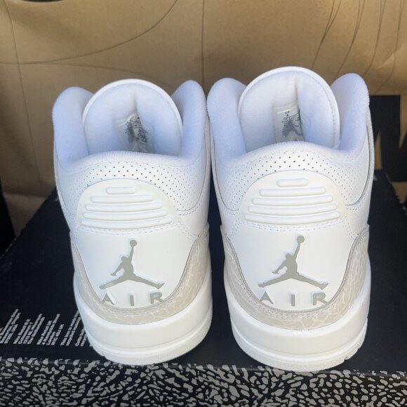 NEW Nike Air Jordan 3 Retro CT8532-111 White Silver Pure Money Men Size 11.5
